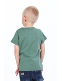 Jungen-T-Shirt mit khakifarbener Aufschrift NDZ4446 – Online-Shop – Boutique